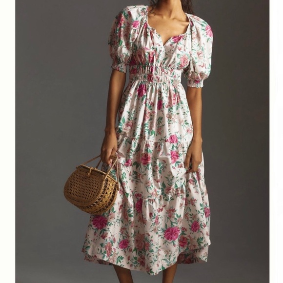 Anthropologie Dresses & Skirts - EUC Anthropologie The Somerset Maxi Dress: Puff-Sleeve Edition(size Large)